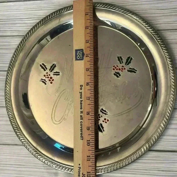 International Silver Christmas Serving Platter - Picture 4 of 5